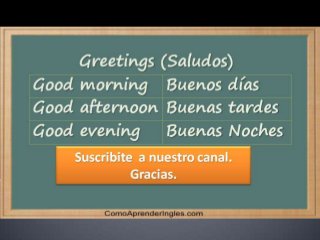 Saludos en ingles - Buenos dias - Good morning