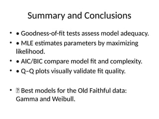 Goodness of Fit and Maximum Likelihood in R | PPTX