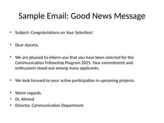 Good_News_Message_Writing (5).pptx COMMUNICATION SKILLS | PPTX