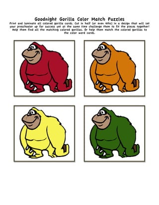 Goodnight gorilla-printables | PDF