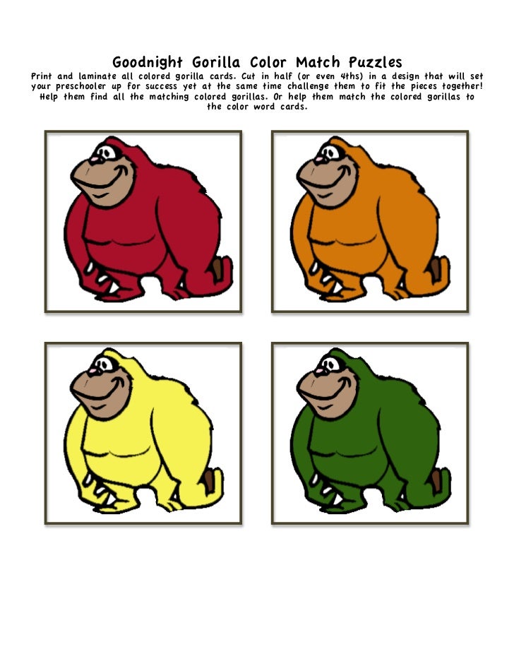Goodnight gorilla-printables