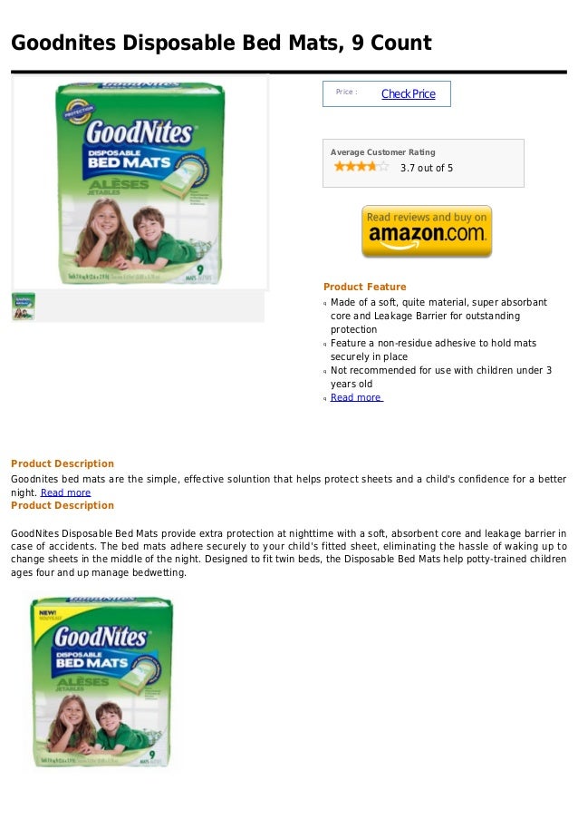 Goodnites disposable bed mats, 9 count