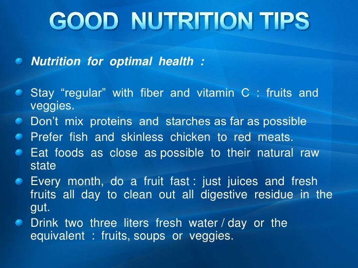 Tips For Good Nutrition Tips For Good Nutrition