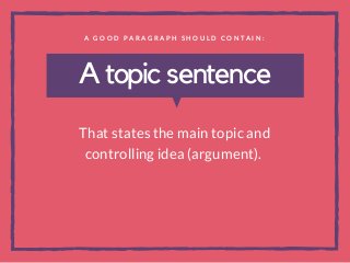 What does a good paragraph look like?