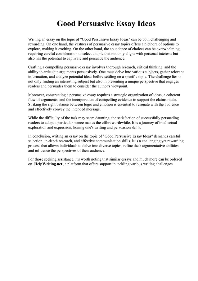 Good Persuasive Essay Ideas pdf Good persuasive essay ideas pdf