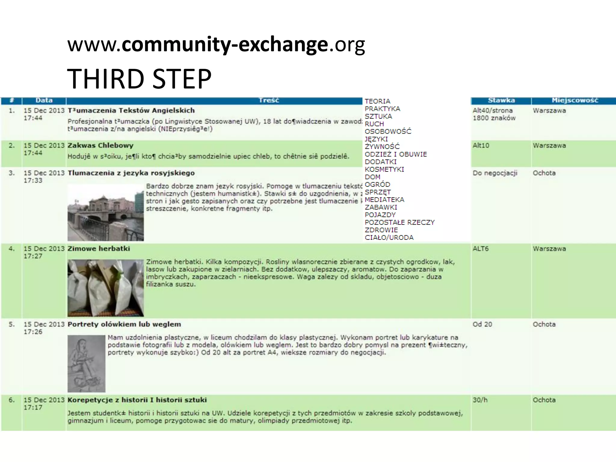 www.community-exchange.org
THIRD STEP