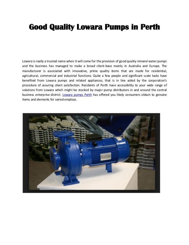 Good quality lowara pumps in perth