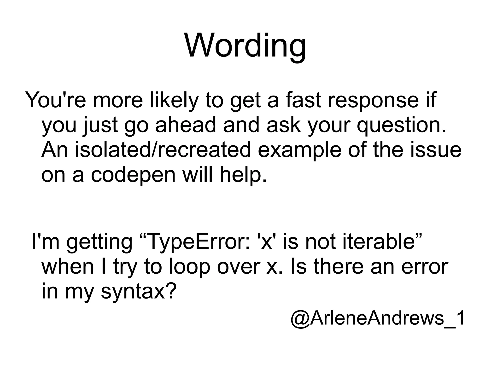 How To Ask A Good Question | PPT