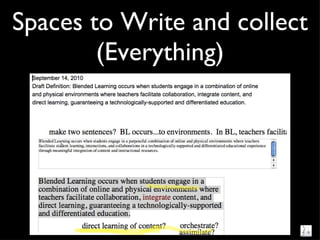 Spaces to Write and collect (Everything) 