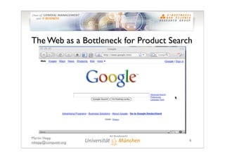 The Web as a Bottleneck for Product Search




Martin Hepp
                                         6
mhepp@computer.org
 