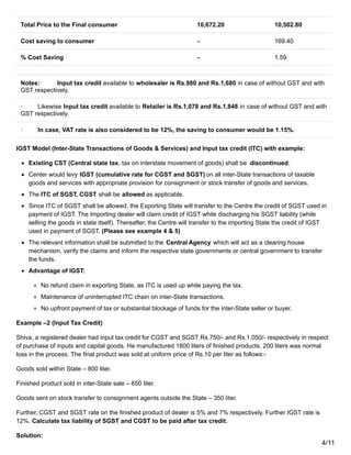 Goods and service tax - GST- A detailed explanation with examples | PDF