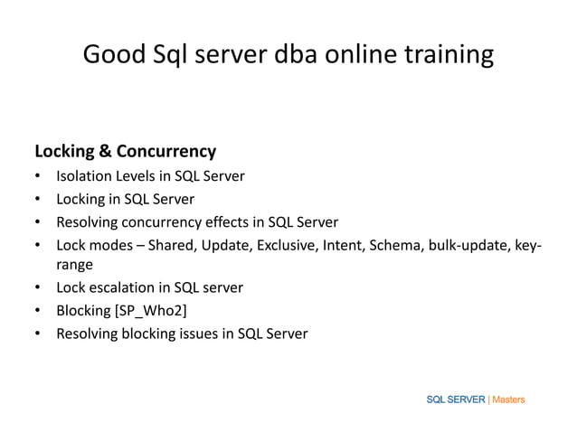 Good sql server dba online training | PPT