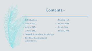 Constitutional Provisions To levy Taxes For G.S.T. | PPTX | Business ...