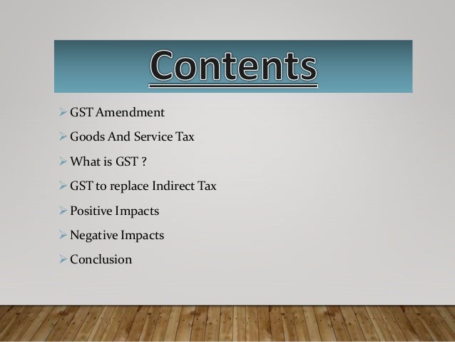 Research paper on goods and services tax