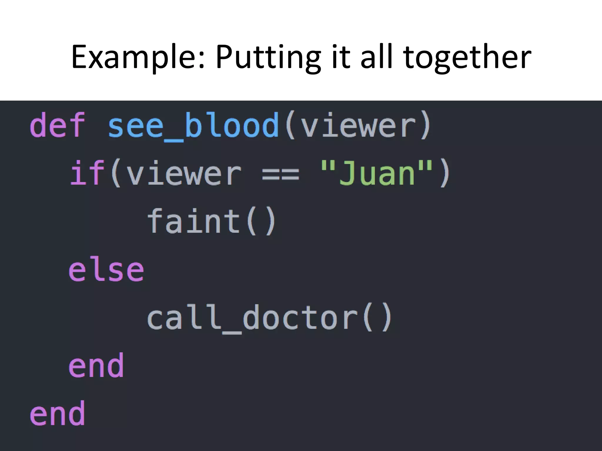 Example: Putting it all together
 