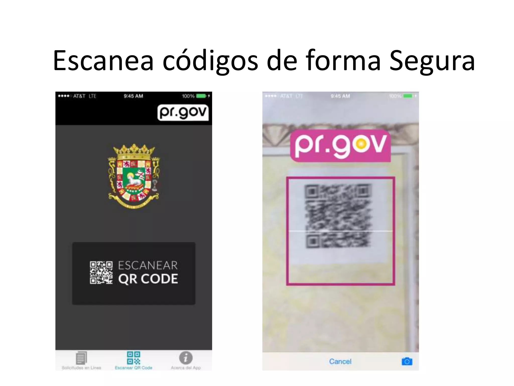 Escanea códigos de forma Segura
 
