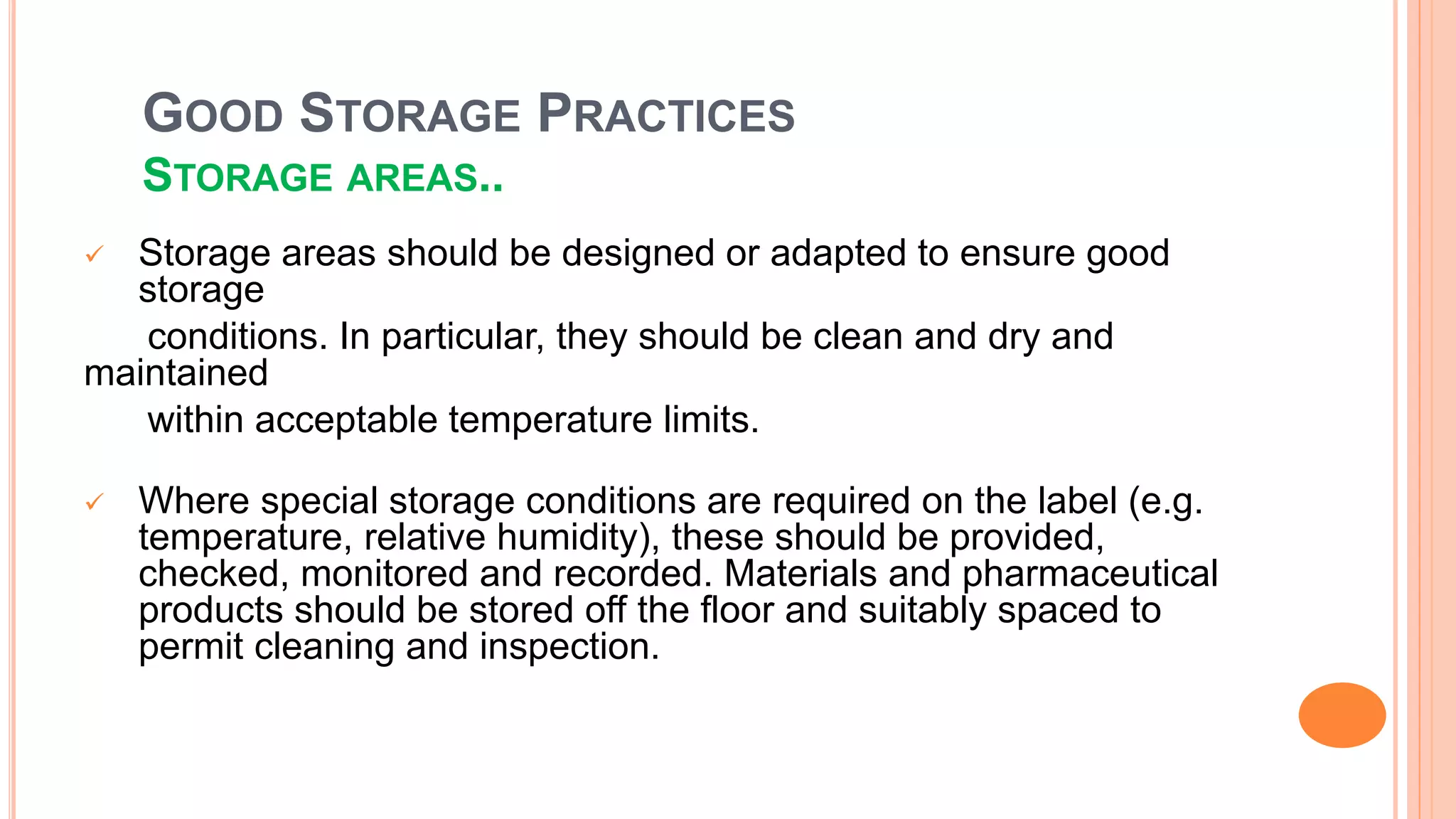 Good storage practices PPT