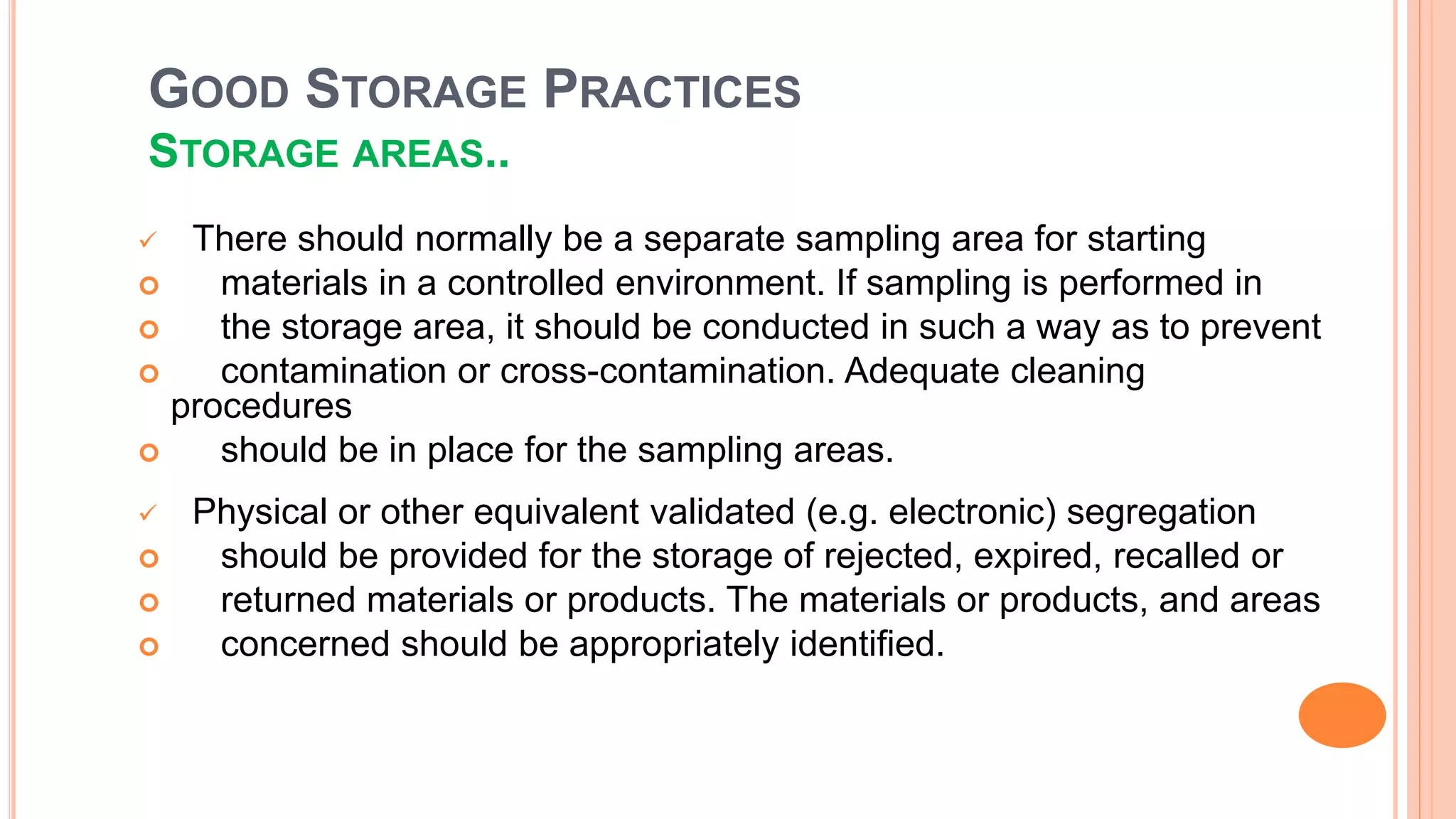 Good storage practices | PPTX