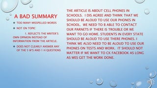 Examples of summaries | PPSX