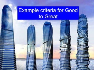 Example criteria for Good to Great 