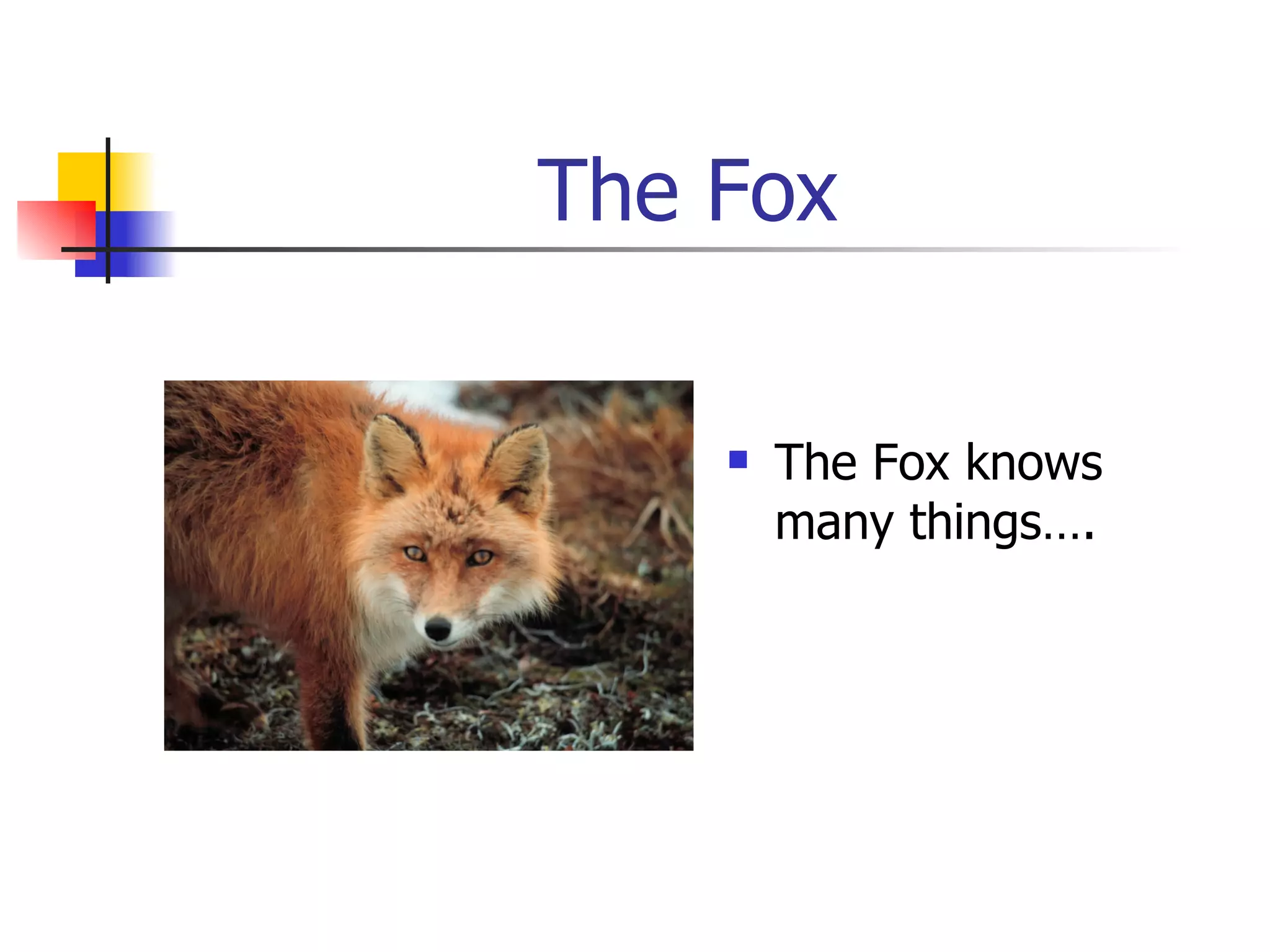 The Fox  The Fox knows many things…. 
