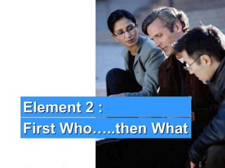 5www.exploreHR.org
Element 2 :
First Who…..then What
 