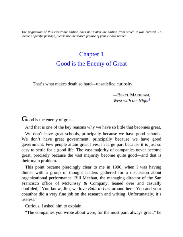 Good to great pdf