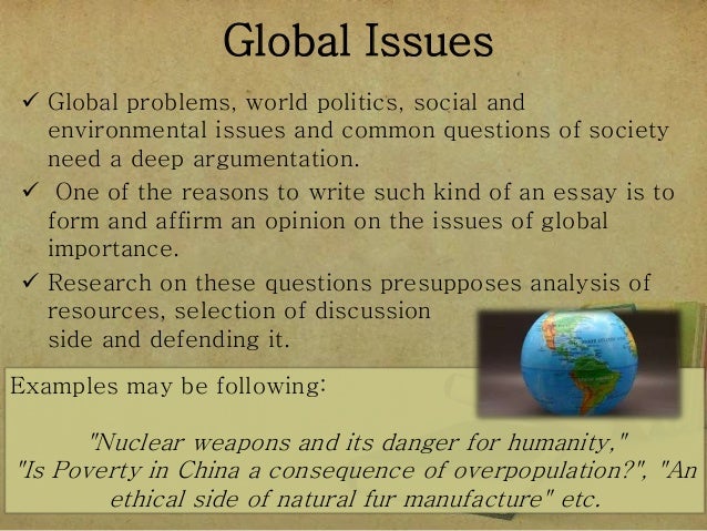 essay topics for world problems