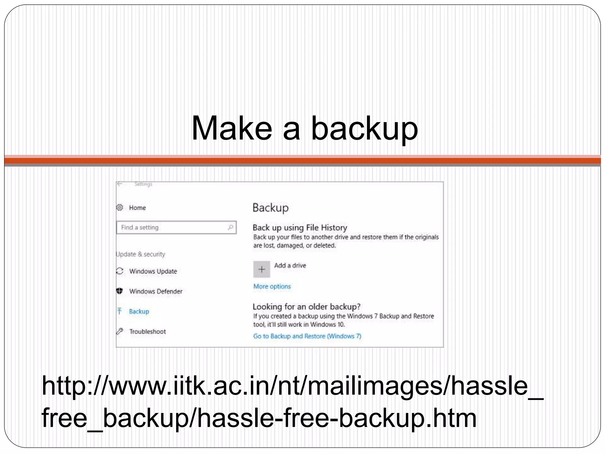 Make a backup
http://www.iitk.ac.in/nt/mailimages/hassle_
free_backup/hassle-free-backup.htm