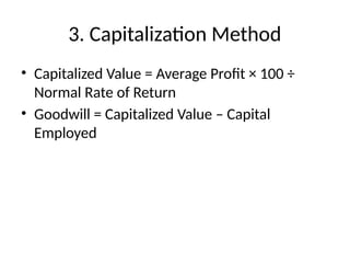 Goodwill Capitalisation Method Goodwill_Class12_PPT.pptxenfewnfiuiuwehi | PPTX
