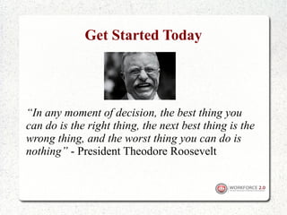 Get Started Today




“In any moment of decision, the best thing you
can do is the right thing, the next best thing is the
wrong thing, and the worst thing you can do is
nothing” - President Theodore Roosevelt
 