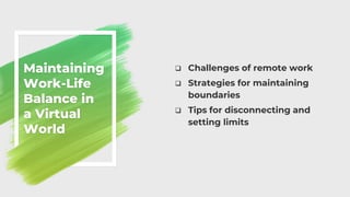 Good Work-Life Balance | PPTX | Career Advice | Careers