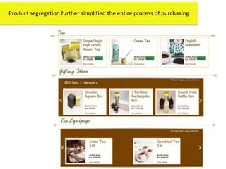 Product segregation further simplified the entire process of purchasing
 
