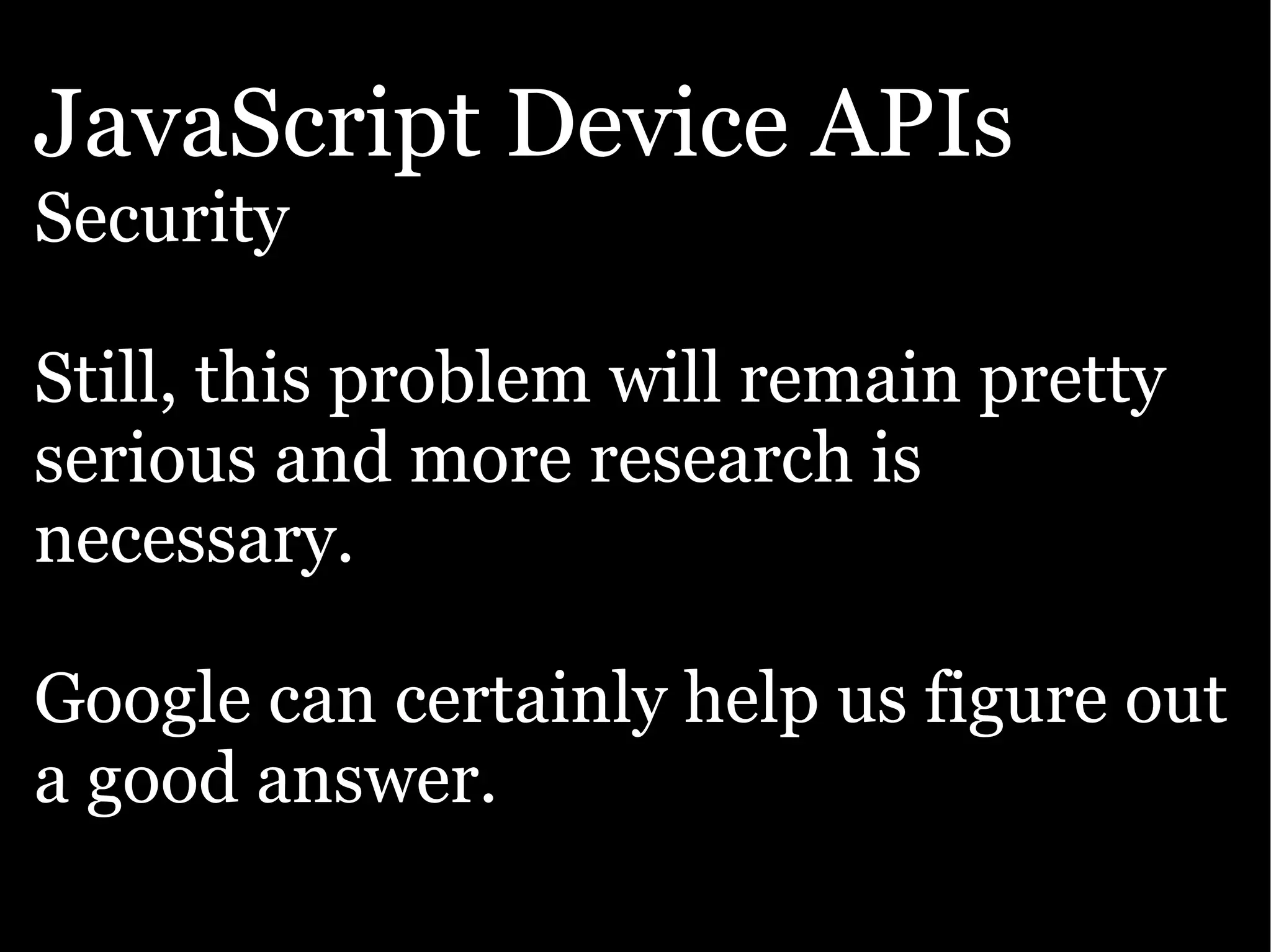 Google presentation: The Open Web goes mobile