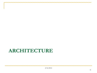 ARCHITECTURE

         2/16/2012
                     31
 