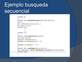 Ejemplo busqueda
secuencial
 