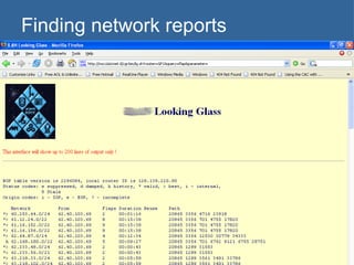 Finding network reports 