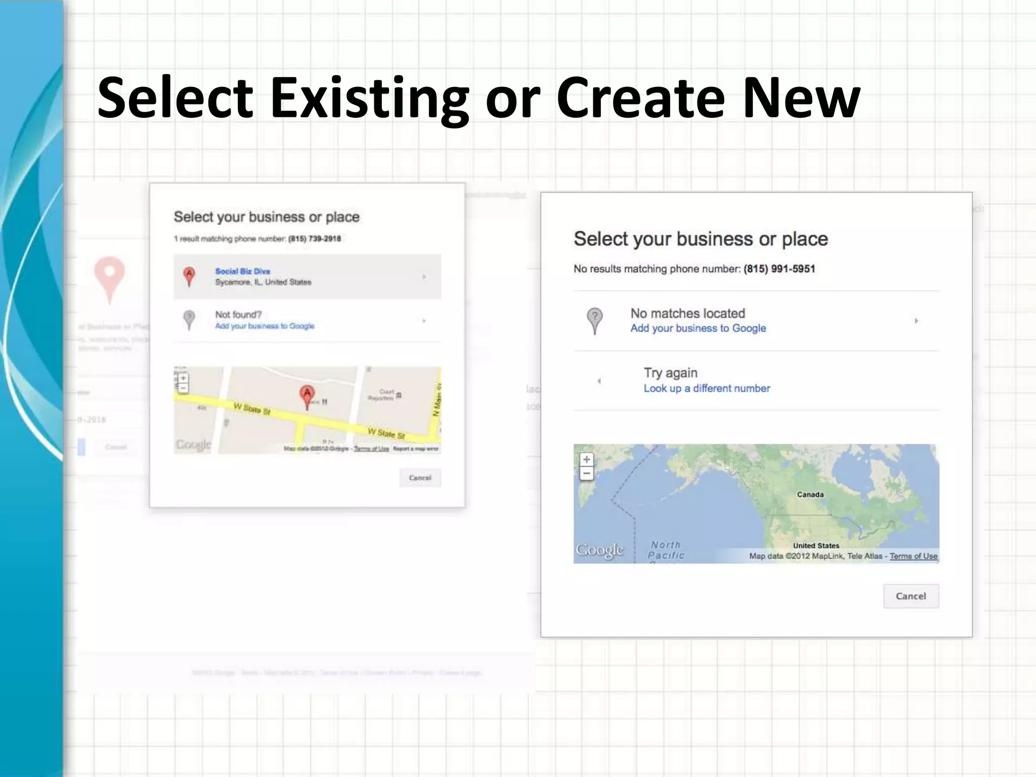 Select Existing or Create New
 