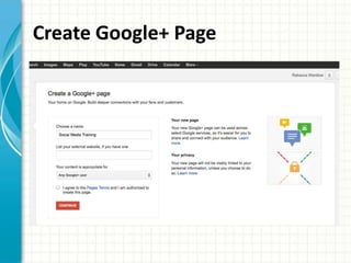 Create Google+ Page
 