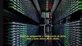 Robot de salvaguarda y restauración de datos.
Saca y pone discos duros sólidos.
 