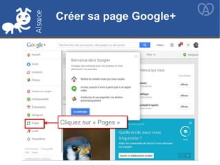 Cliquez sur « Pages »
Créer sa page Google+
 