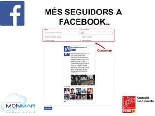 MÉS SEGUIDORS A
FACEBOOK..
 