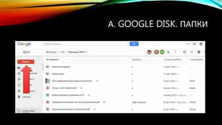 А. GOOGLE DISK. ПАПКИ
 