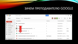 ЗАЧЕМ ПРЕПОДАВАТЕЛЮ GOOGLE
 