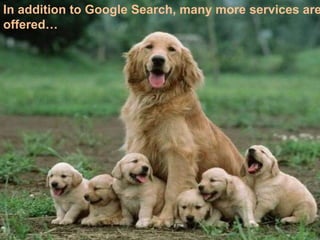 In addition to Google Search, many more services are
offered…
 