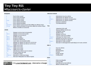 InoReader
}Rediffusion par fil RSS ou page HTML
Serge Courrier ►► 2014 ►► 214
Un fil RSS peut être généré à partir d’un dossier ou d’un tag
 