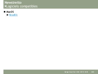 Newstretto
}Logiciels compatibles
 MacOS
►ReadKit
Serge Courrier ►► 2014 ►► 260
 