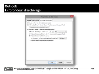 FeedDemon
}Rediffusion d'article vers des services "Web 2.0"
Serge Courrier ►► 2014 ►► 58
Un certain manque de richesse en matière de partage
 