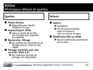 LOGICIELS DE VEILLE DE PAGES WEB
GÉRANT LE RSS
K
Serge Courrier ►► 2014 ►► 83
 