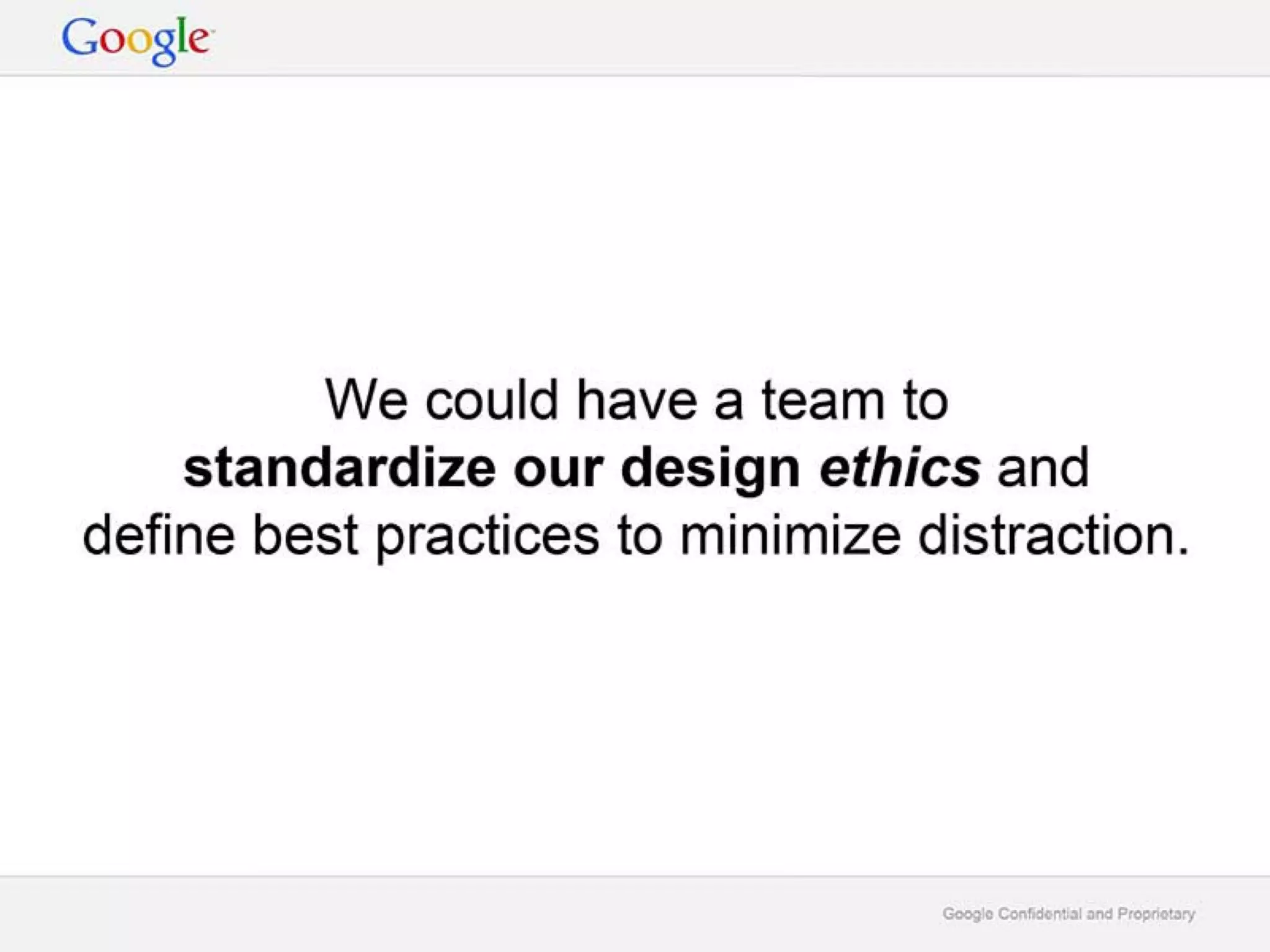Google Deck on Digital Wellbeing 'A Call to Minimize Distraction and Respect Users' Attention'